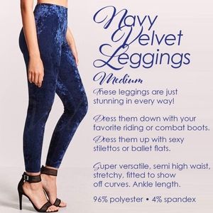 Navy Velvet Leggings